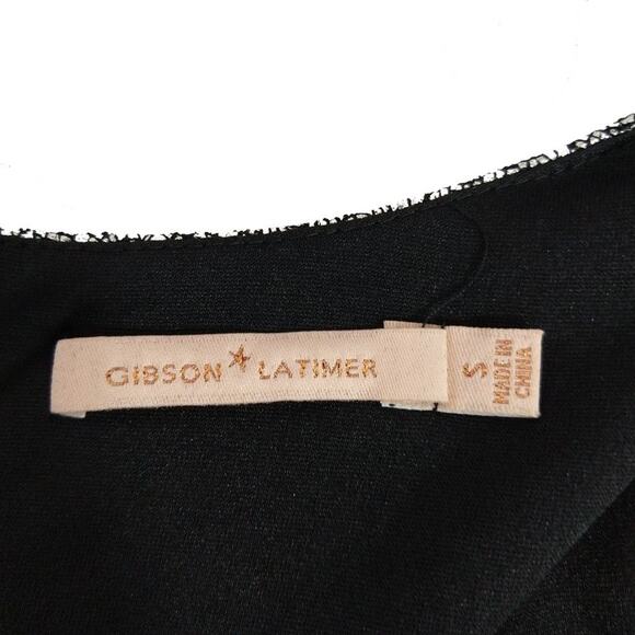 Womens Short Silver Sheath Dress Size Small 3/4 Sleeve Round Neck Gibson Latimer - Picture 5 of 7